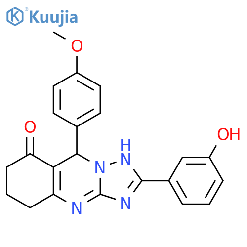 2-(3-hydroxyphenyl)-9-(4-methoxyphenyl)-4H,5H,6H,7H,8H,9H-1,2,4triazolo3,2-bquinazolin-8-one structure