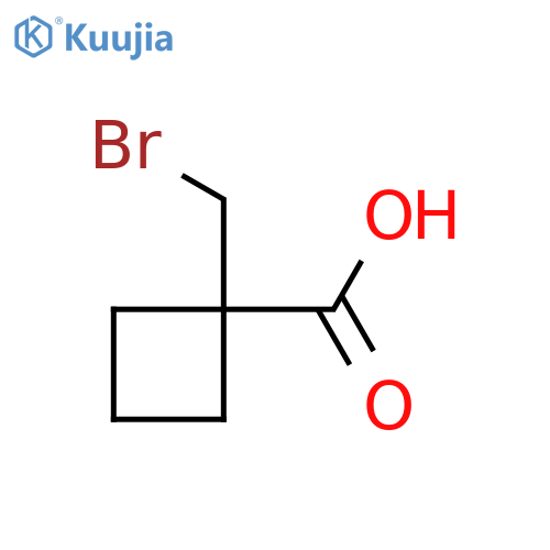 1-(Bromomethyl)cyclobutane-1-carboxylic acid structure
