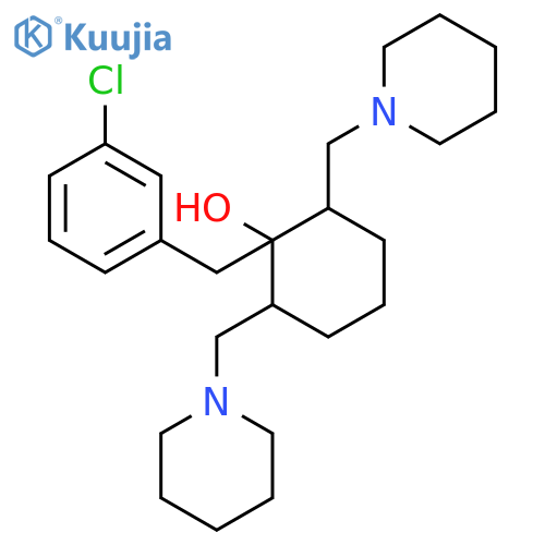 CYCLOHEXANOL, 1-[(3-CHLOROPHENYL)METHYL]-2,6-BIS(1-PIPERIDINYLMETHYL)- structure