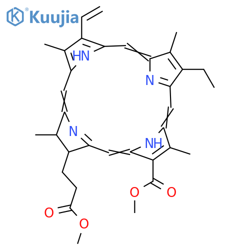 methyl (17S,18S)-12-ethenyl-7-ethyl-18-(3-methoxy-3-oxopropyl)-3,8,13,17-tetramethyl-17,18-dihydroporphyrin-2-carboxylate structure