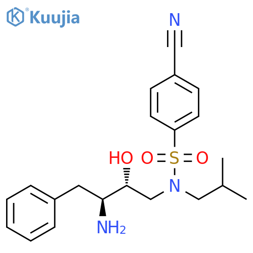 Benzenesulfonamide,N-[(2R,3S)-3-amino-2-hydroxy-4-phenylbutyl]-4-cyano-N-(2-methylpropyl)- structure