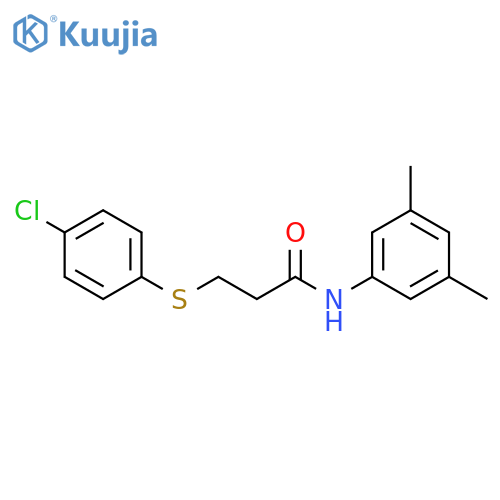 3-(4-chlorophenyl)sulfanyl-N-(3,5-dimethylphenyl)propanamide structure