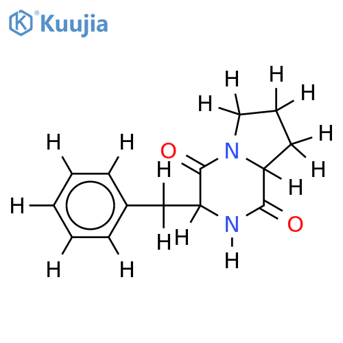 3-(phenylmethyl)-2,3,6,7,8,8a-hexahydropyrrolo[1,2-a]piperazine-1,4-dione structure