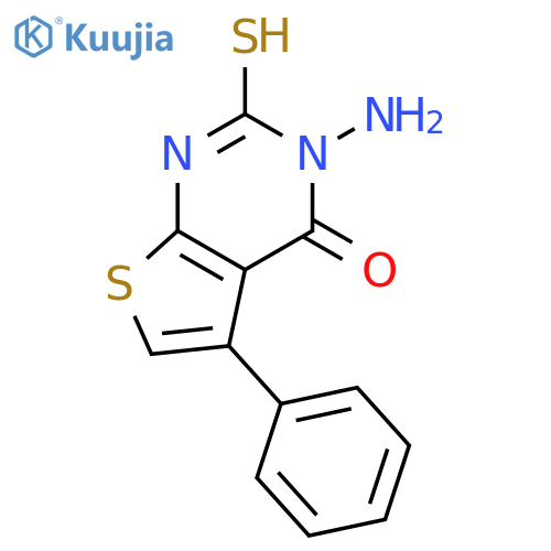 3-amino-5-phenyl-2-sulfanyl-3H,4H-thieno[2,3-d]pyrimidin-4-one structure