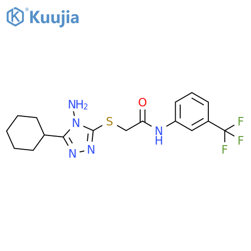 2-(4-amino-5-cyclohexyl-4H-1,2,4-triazol-3-yl)sulfanyl-N-3-(trifluoromethyl)phenylacetamide structure