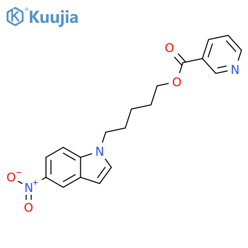 3-Pyridinecarboxylic acid, 5-(5-nitro-1H-indol-1-yl)pentyl ester structure
