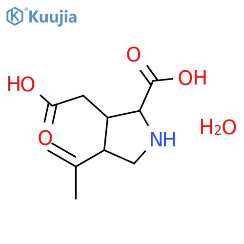 (2S,3S,4S)-3-(carboxymethyl)-4-isopropenyl-pyrrolidine-2-carboxylic acid;hydrate structure