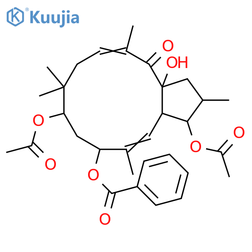3,7,9,15-Tetrahydroxy-5,12-jatrophadien-14-one; (2β,3β,5E,7β,9α,12E,15β)-form, 7-Benzoyl, 3,9-di-Ac structure