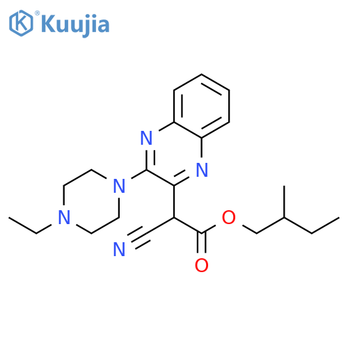 2-methylbutyl 2-cyano-2-3-(4-ethylpiperazin-1-yl)quinoxalin-2-ylacetate structure