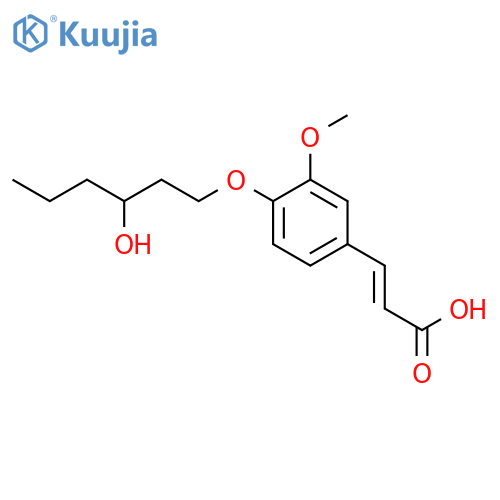 2-Propenoic acid, 3-[4-[(3-hydroxyhexyl)oxy]-3-methoxyphenyl]-, (2E)- structure