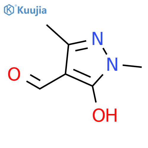 5-hydroxy-1,3-dimethyl-1H-pyrazole-4-carbaldehyde structure