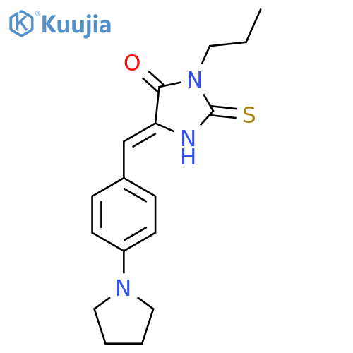 (5Z)-3-propyl-5-{4-(pyrrolidin-1-yl)phenylmethylidene}-2-sulfanylideneimidazolidin-4-one structure