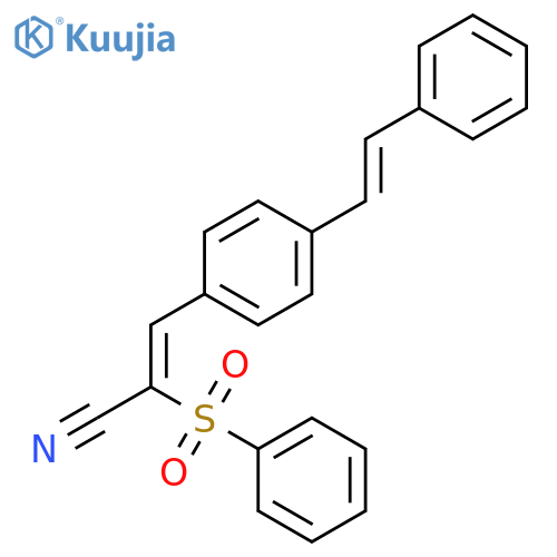 2-Propenenitrile, 3-[4-(2-phenylethenyl)phenyl]-2-(phenylsulfonyl)- structure