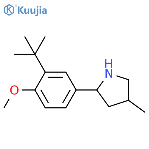 Pyrrolidine, 2-[3-(1,1-dimethylethyl)-4-methoxyphenyl]-4-methyl- (9ci) structure