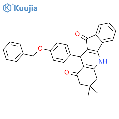 10-[4-(benzyloxy)phenyl]-7,7-dimethyl-6,7,8,10-tetrahydro-5H-indeno[1,2-b]quinoline-9,11-dione structure