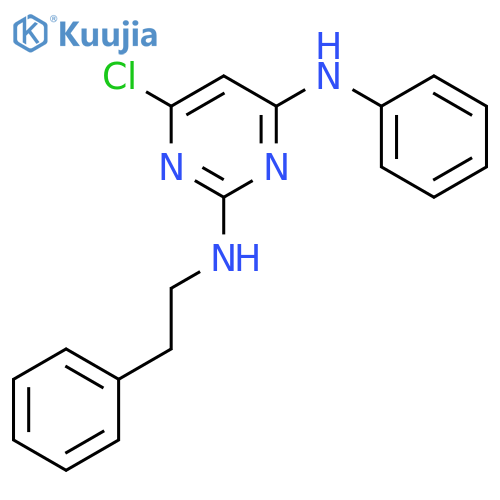 2,4-Pyrimidinediamine, 6-chloro-N4-phenyl-N2-(2-phenylethyl)- structure