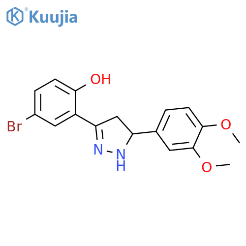 4-bromo-2-5-(3,4-dimethoxyphenyl)-4,5-dihydro-1H-pyrazol-3-ylphenol structure