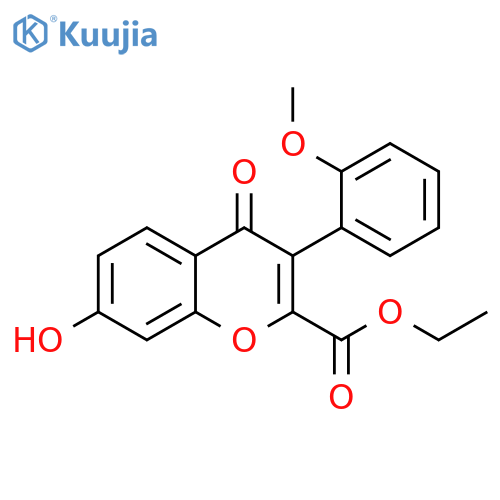 ethyl 7-hydroxy-3-(2-methoxyphenyl)-4-oxo-4H-chromene-2-carboxylate structure