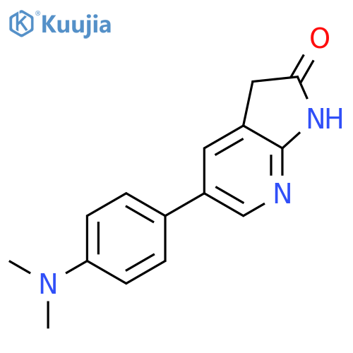 5-(4-(Dimethylamino)phenyl)-1H-pyrrolo[2,3-b]pyridin-2(3H)-one structure