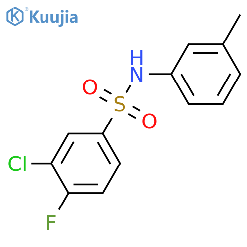 3-chloro-4-fluoro-N-(3-methylphenyl)benzene-1-sulfonamide structure