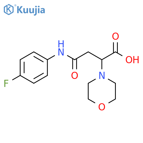 3-(4-fluorophenyl)carbamoyl-2-(morpholin-4-yl)propanoic acid structure