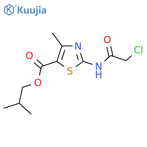 2-methylpropyl 2-(2-chloroacetamido)-4-methyl-1,3-thiazole-5-carboxylate structure