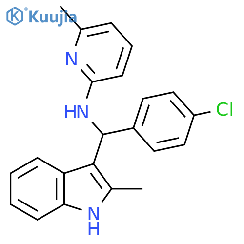N-[(4-chlorophenyl)(2-methyl-1H-indol-3-yl)methyl]-6-methylpyridin-2-amine structure
