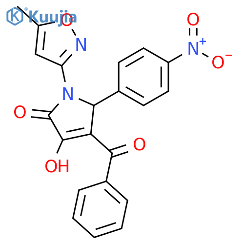 4-benzoyl-3-hydroxy-1-(5-methyl-1,2-oxazol-3-yl)-5-(4-nitrophenyl)-2,5-dihydro-1H-pyrrol-2-one structure