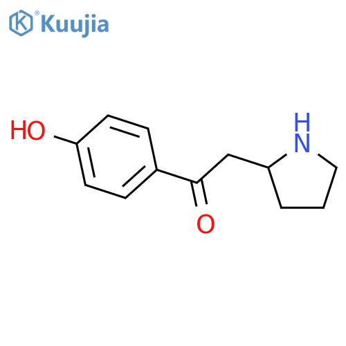 Ethanone, 1-(4-hydroxyphenyl)-2-(2-pyrrolidinyl)- structure