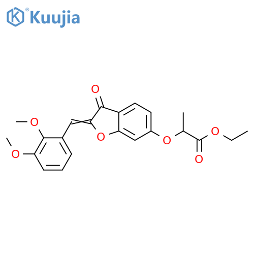 ethyl 2-{(2Z)-2-(2,3-dimethoxyphenyl)methylidene-3-oxo-2,3-dihydro-1-benzofuran-6-yloxy}propanoate structure
