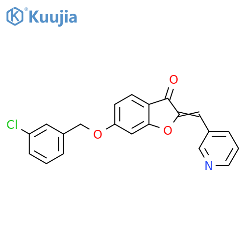 (2Z)-6-(3-chlorophenyl)methoxy-2-(pyridin-3-yl)methylidene-2,3-dihydro-1-benzofuran-3-one structure
