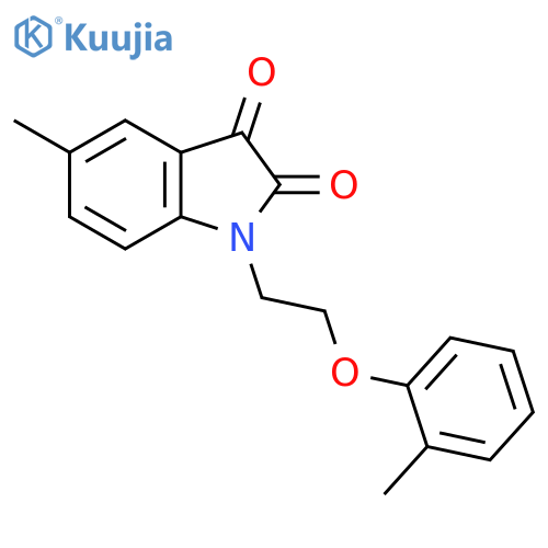 5-methyl-1-2-(2-methylphenoxy)ethyl-2,3-dihydro-1H-indole-2,3-dione structure