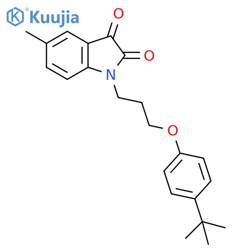 1-3-(4-tert-butylphenoxy)propyl-5-methyl-2,3-dihydro-1H-indole-2,3-dione structure