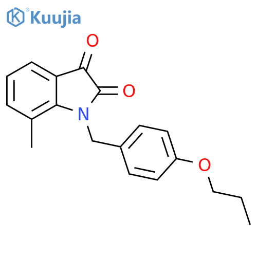 7-methyl-1-(4-propoxyphenyl)methyl-2,3-dihydro-1H-indole-2,3-dione structure