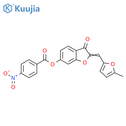 (2Z)-2-(5-methylfuran-2-yl)methylidene-3-oxo-2,3-dihydro-1-benzofuran-6-yl 4-nitrobenzoate structure