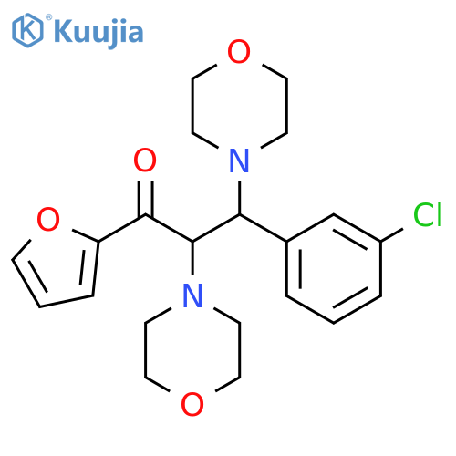 3-(3-chlorophenyl)-1-(furan-2-yl)-2,3-bis(morpholin-4-yl)propan-1-one structure