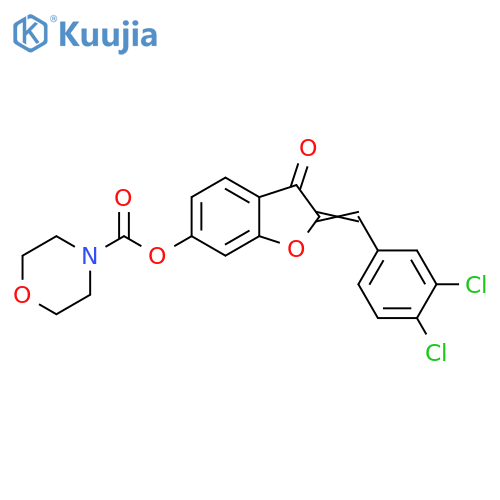 (2Z)-2-(3,4-dichlorophenyl)methylidene-3-oxo-2,3-dihydro-1-benzofuran-6-yl morpholine-4-carboxylate structure