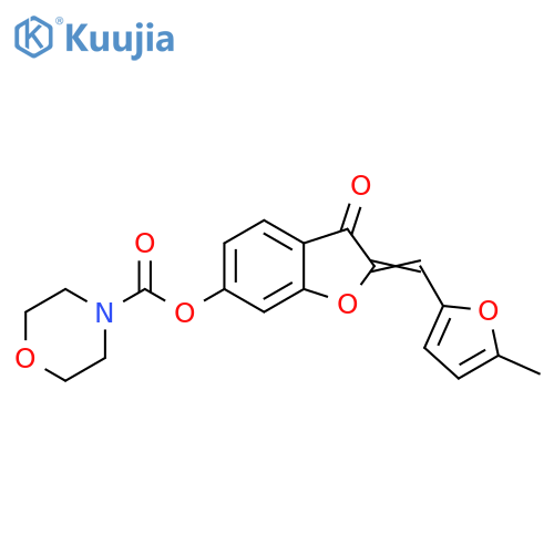 (2Z)-2-(5-methylfuran-2-yl)methylidene-3-oxo-2,3-dihydro-1-benzofuran-6-yl morpholine-4-carboxylate structure