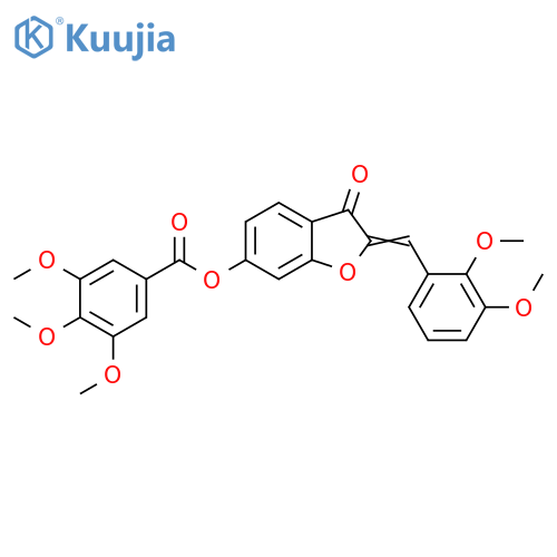 (2Z)-2-(2,3-dimethoxyphenyl)methylidene-3-oxo-2,3-dihydro-1-benzofuran-6-yl 3,4,5-trimethoxybenzoate structure