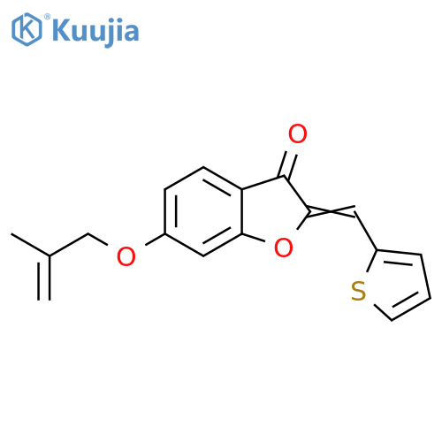 (2Z)-6-(2-methylprop-2-en-1-yl)oxy-2-(thiophen-2-yl)methylidene-2,3-dihydro-1-benzofuran-3-one structure
