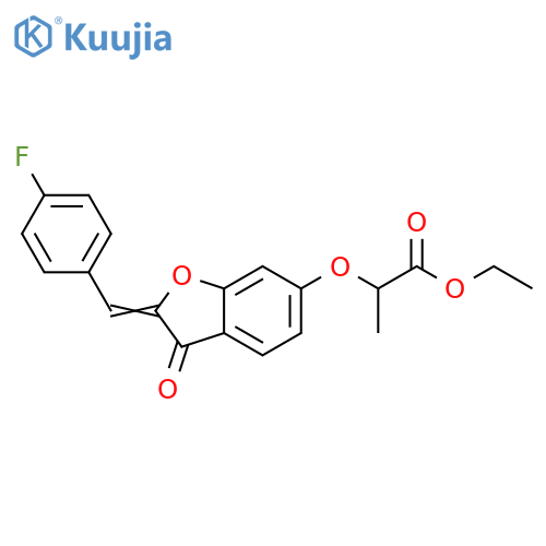 ethyl 2-{(2Z)-2-(4-fluorophenyl)methylidene-3-oxo-2,3-dihydro-1-benzofuran-6-yloxy}propanoate structure