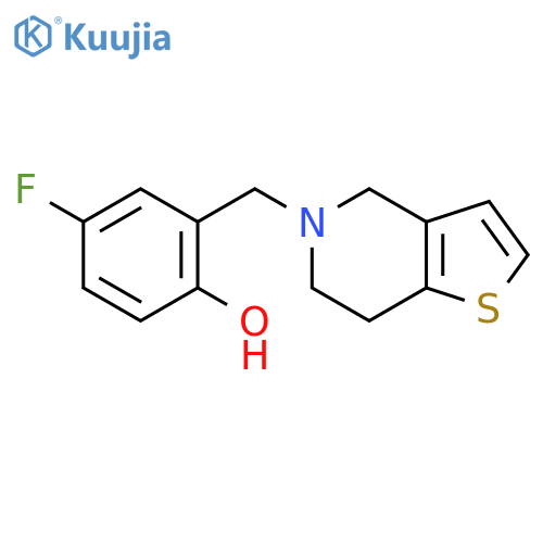 Phenol, 2-[(6,7-dihydrothieno[3,2-c]pyridin-5(4H)-yl)methyl]-4-fluoro- structure