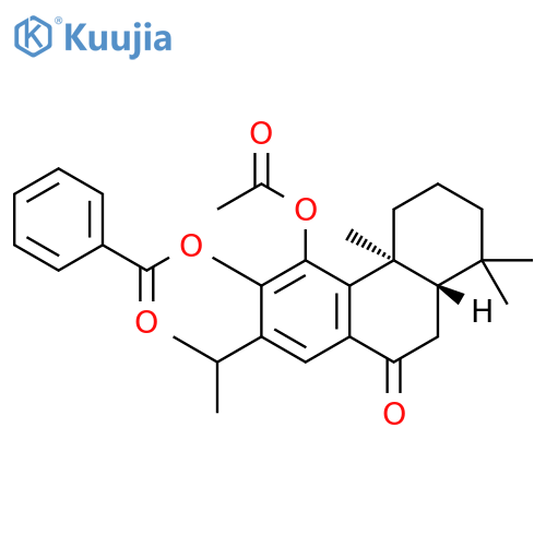 9(1H)-Phenanthrenone, 5-(acetyloxy)-6-(benzoyloxy)-2,3,4,4a,10,10a-hexahydro-1,1,4a-trimethyl-7-(1-methylethyl)-, (4aS,10aS)- structure