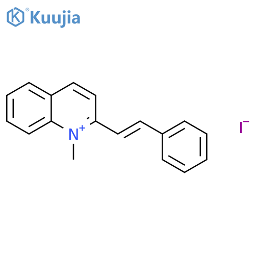 Quinolinium, 1-methyl-2-(2-phenylethenyl)-, iodide (1:1) structure