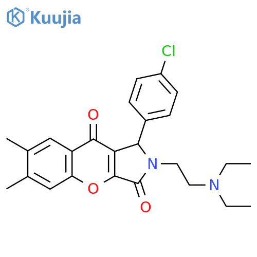 1-(4-chlorophenyl)-2-2-(diethylamino)ethyl-6,7-dimethyl-1H,2H,3H,9H-chromeno2,3-cpyrrole-3,9-dione structure