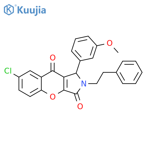 7-chloro-1-(3-methoxyphenyl)-2-(2-phenylethyl)-1H,2H,3H,9H-chromeno2,3-cpyrrole-3,9-dione structure