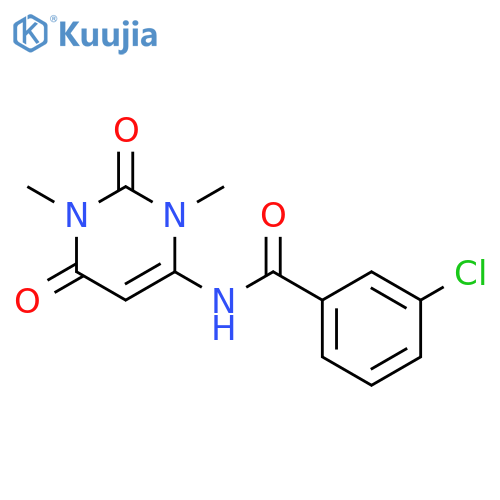 3-chloro-N-(1,3-dimethyl-2,6-dioxopyrimidin-4-yl)benzamide structure