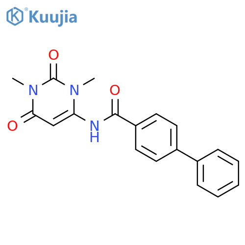 N-(1,3-dimethyl-2,6-dioxo-1,2,3,6-tetrahydropyrimidin-4-yl)-1,1'-biphenyl-4-carboxamide structure