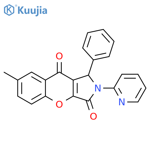 7-methyl-1-phenyl-2-(pyridin-2-yl)-1H,2H,3H,9H-chromeno2,3-cpyrrole-3,9-dione structure