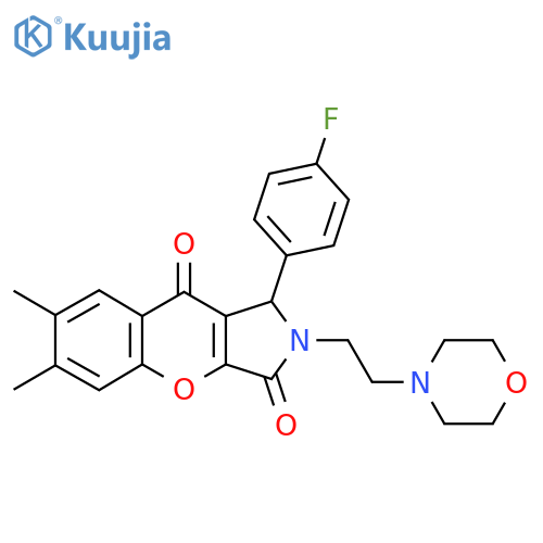 1-(4-fluorophenyl)-6,7-dimethyl-2-2-(morpholin-4-yl)ethyl-1H,2H,3H,9H-chromeno2,3-cpyrrole-3,9-dione structure